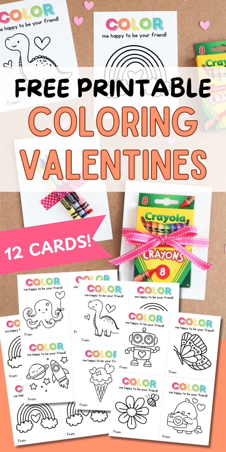 free printable coloring valentines for kids classroom exchanges
