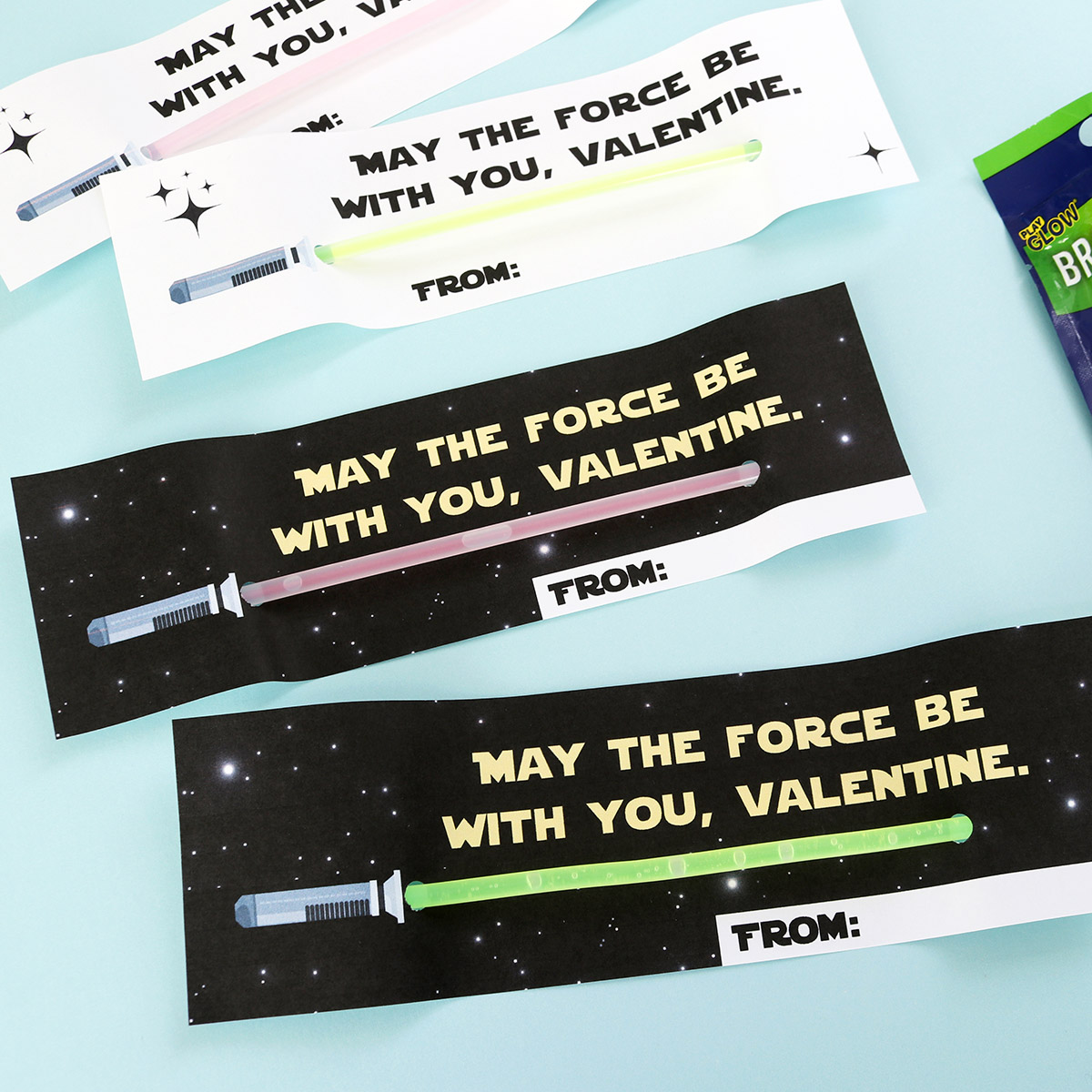 Free Printable Star Wars Glow Stick Valentines