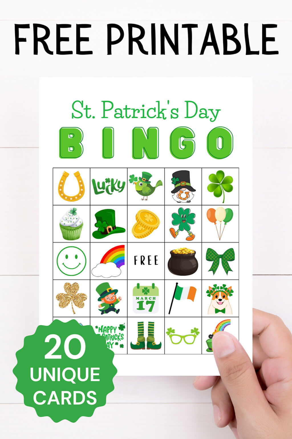 Free Printable St. Patrick's Day Bingo Game Cards - Mom in Pajamas