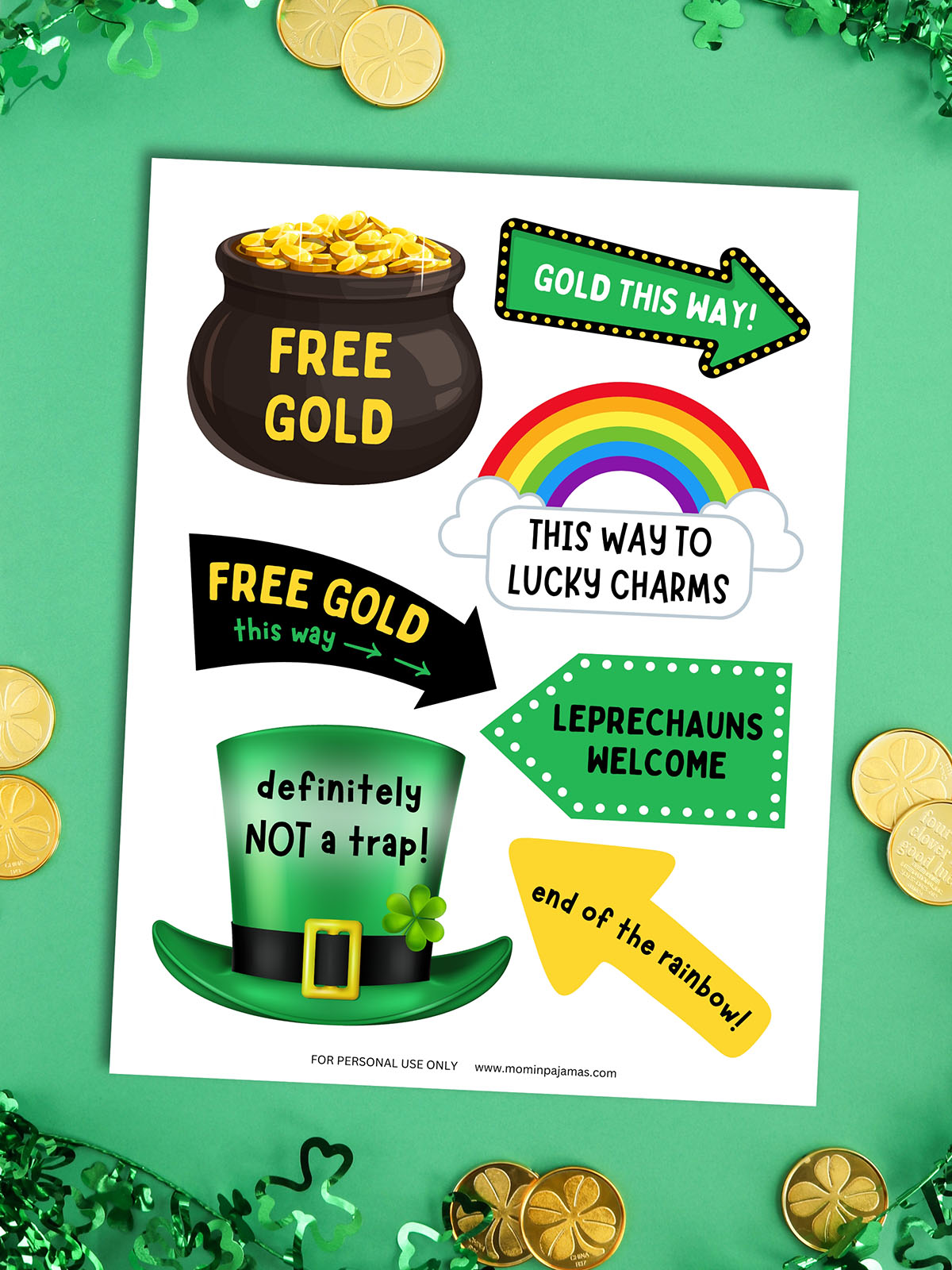 free printable leprechaun trap signs