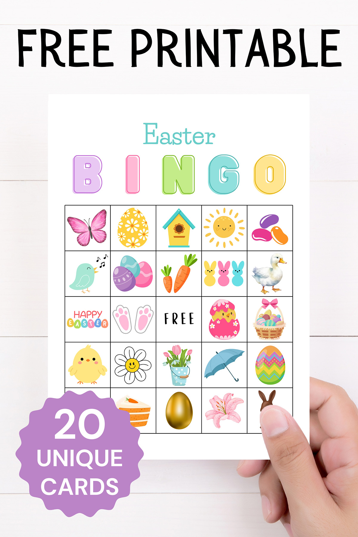 free printable Easter bingo cards