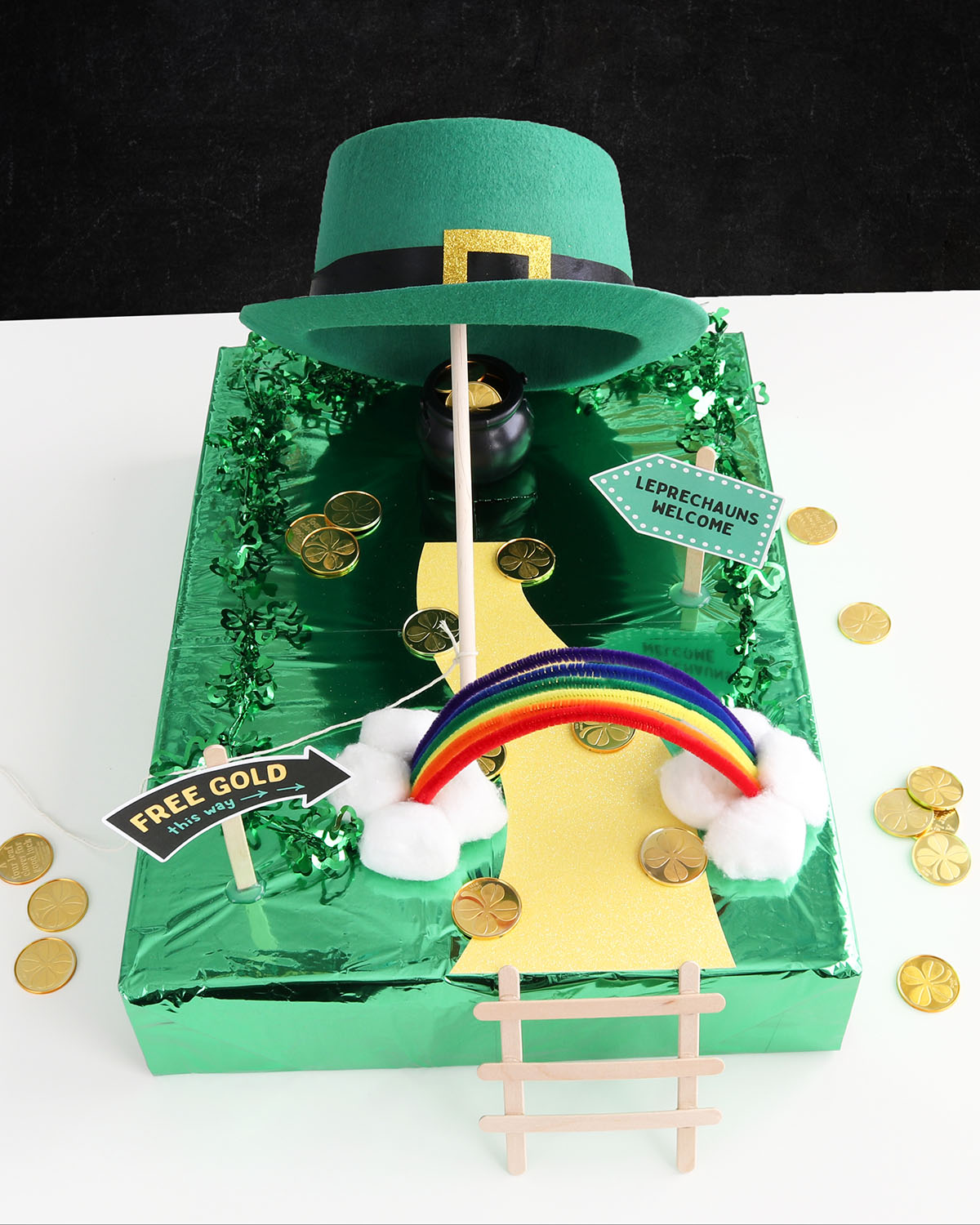 diy leprechaun trap idea from cardboard box