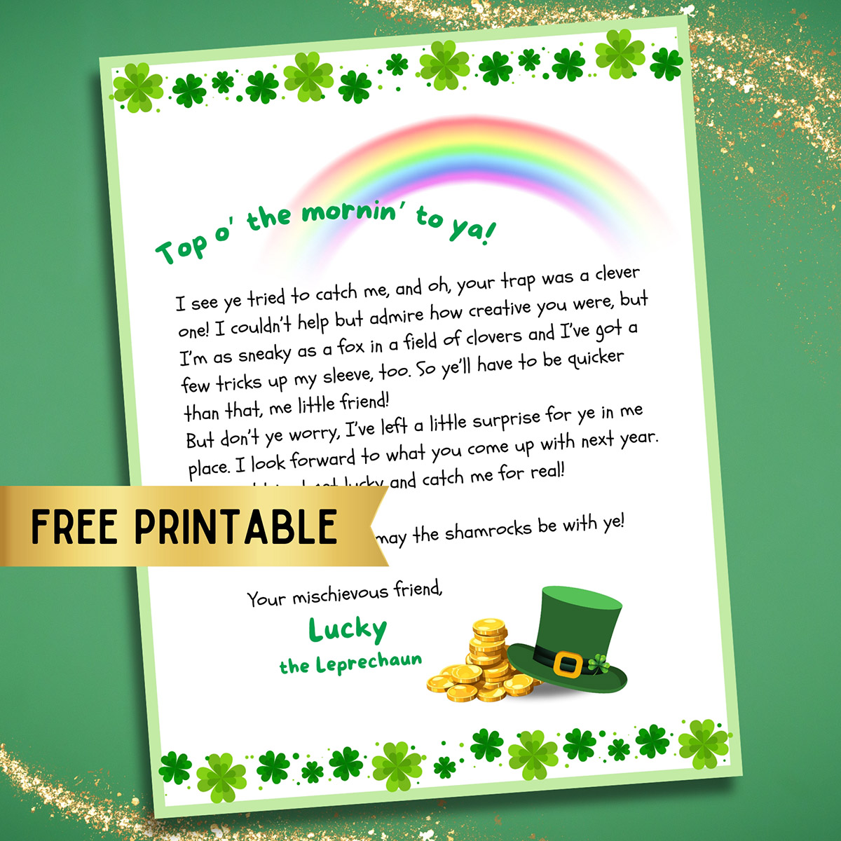 Free Printable Leprechaun Letter to Child