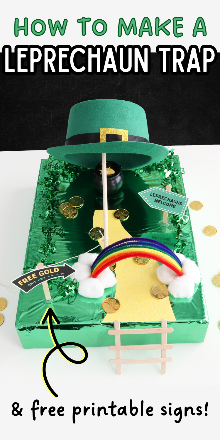 diy leprechaun trap with free printable signs