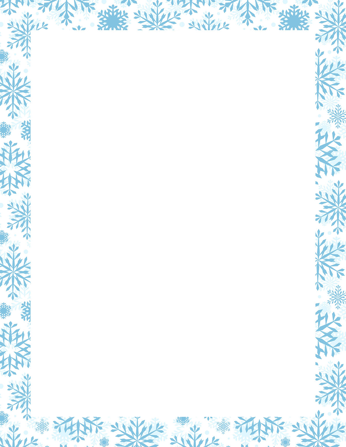 free printable snowflakes border paper