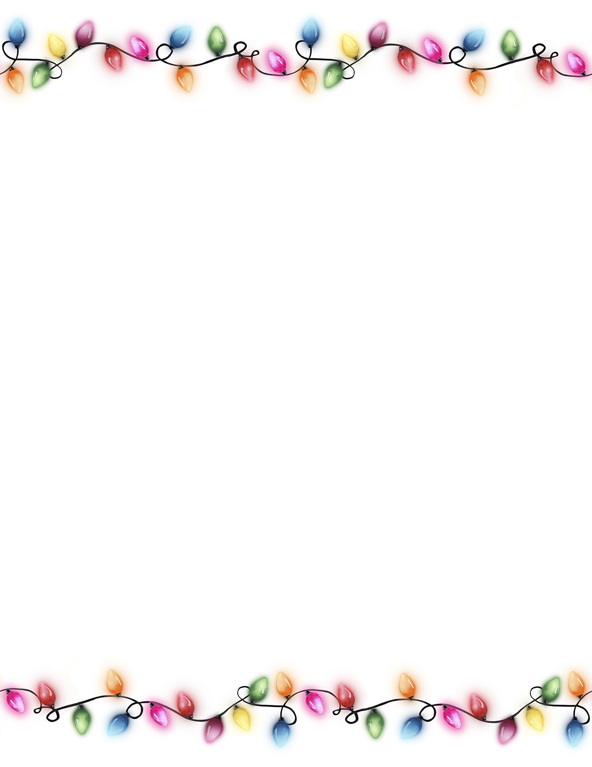 free printable christmas lights border paper