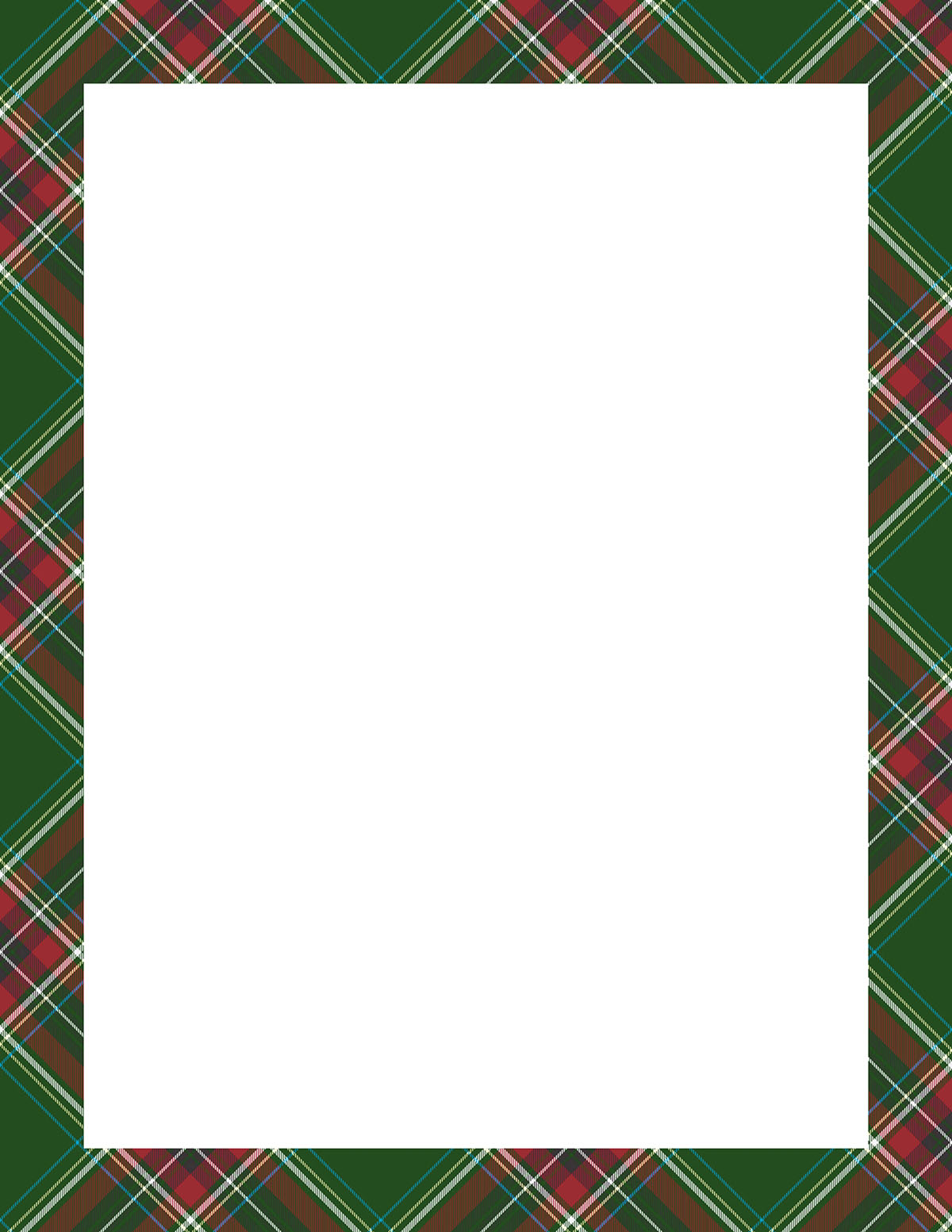 christmas plaid border paper printable