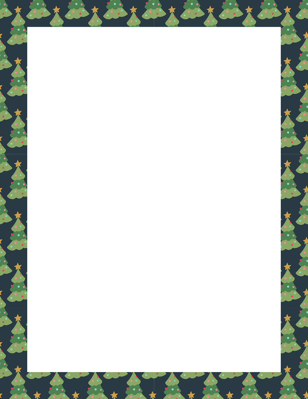 free printable christmas tree border paper