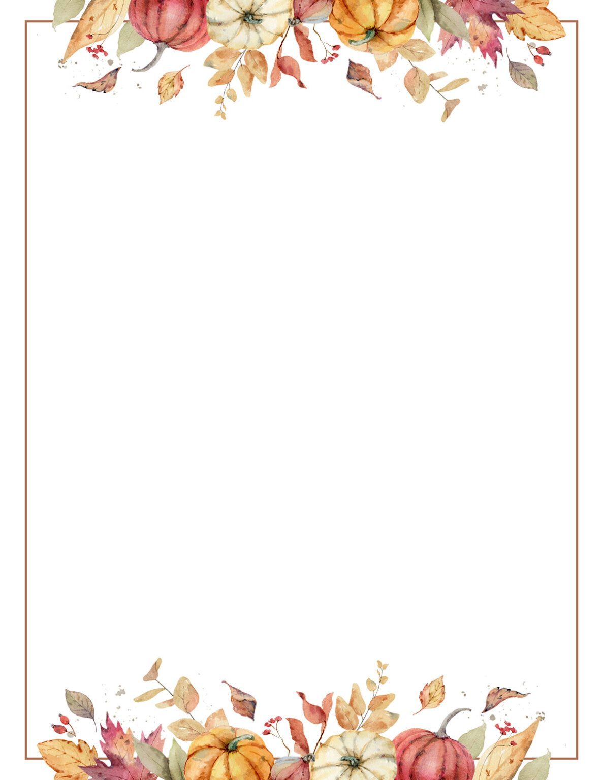 Free Printable Thanksgiving Borders - 20 Border Pages - Mom in Pajamas
