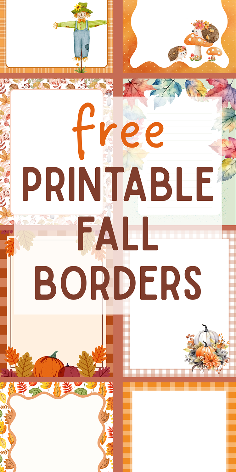 free printable fall borders - 30 free border pages - mom in pajamas