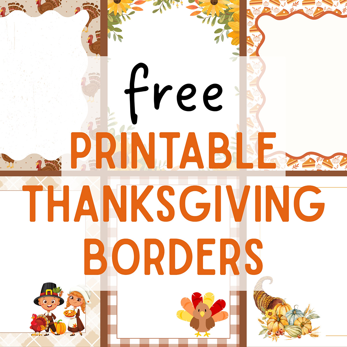 Free Printable Thanksgiving Borders 20 Border Pages Mom in Pajamas