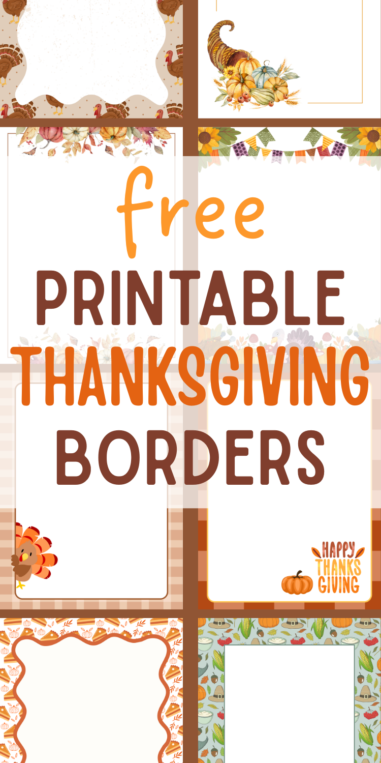 free printable thanksgiving borders - 20 border pages - mom in pajamas