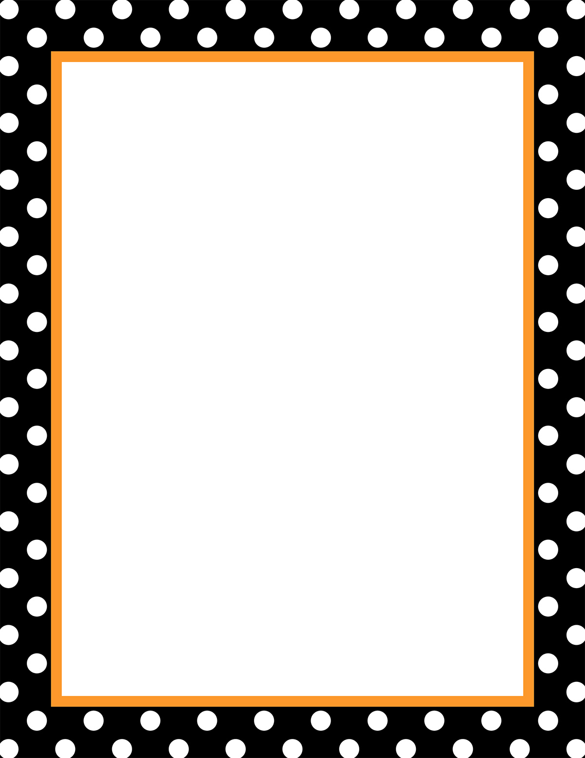 polka dot halloween border paper free printable
