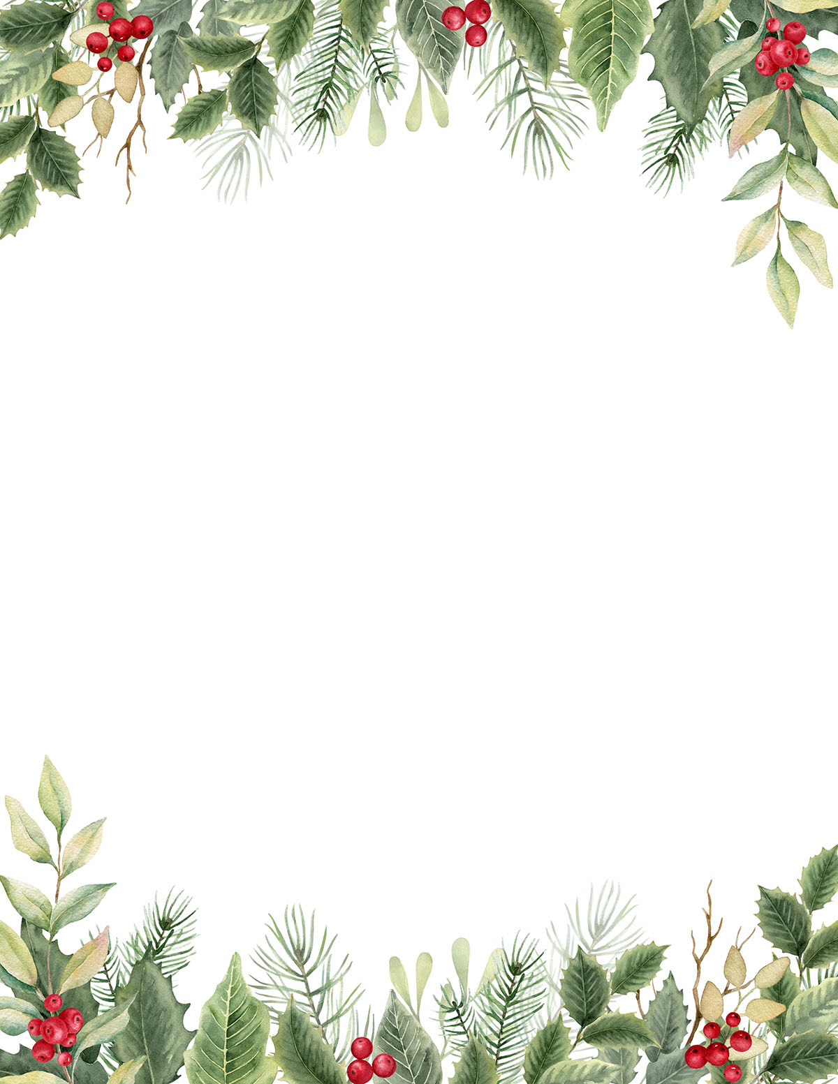 free printable christmas border paper