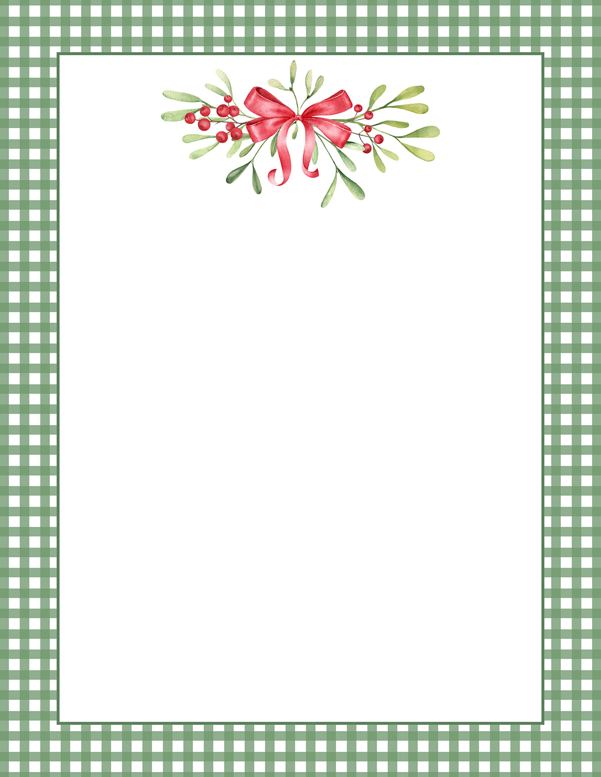 mistletoe gingham christmas border free printable christmas borders - 40 border templates - mom in