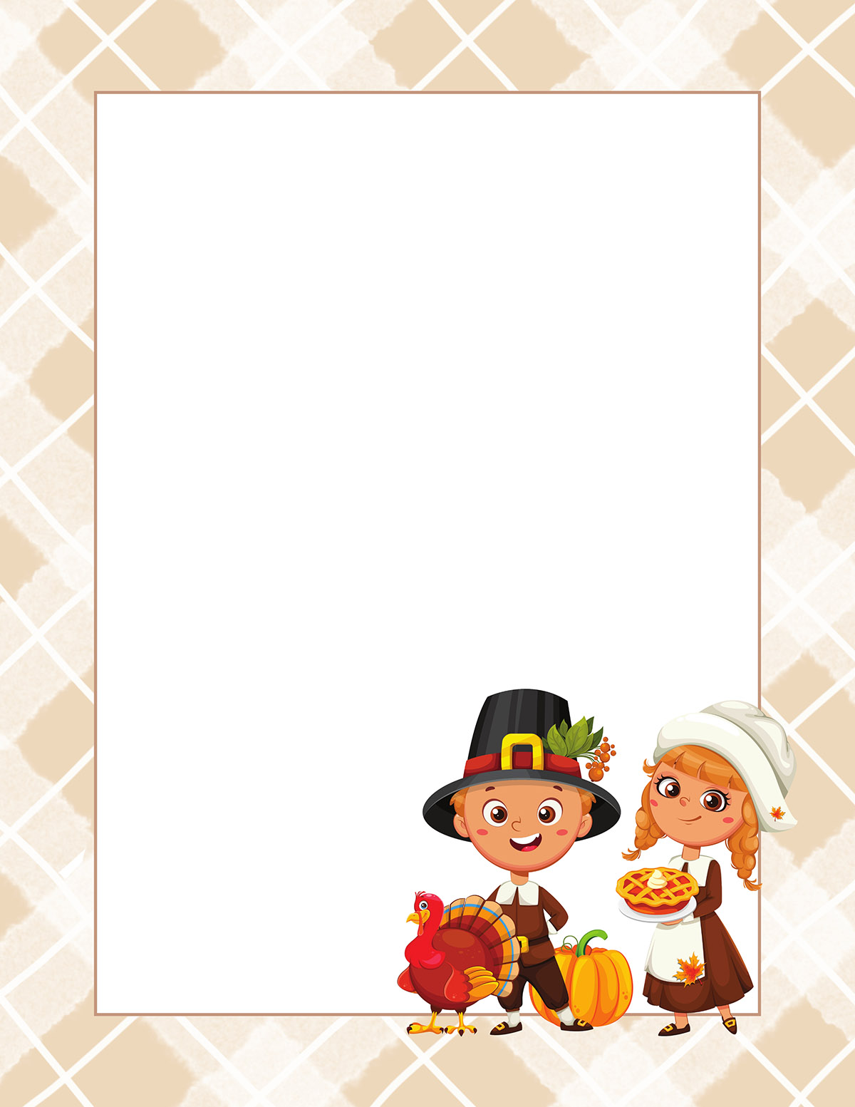 free printable thanksgiving borders - 20 border pages - mom in pajamas