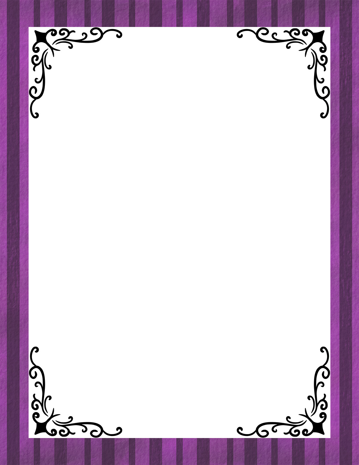 purple striped halloween border paper