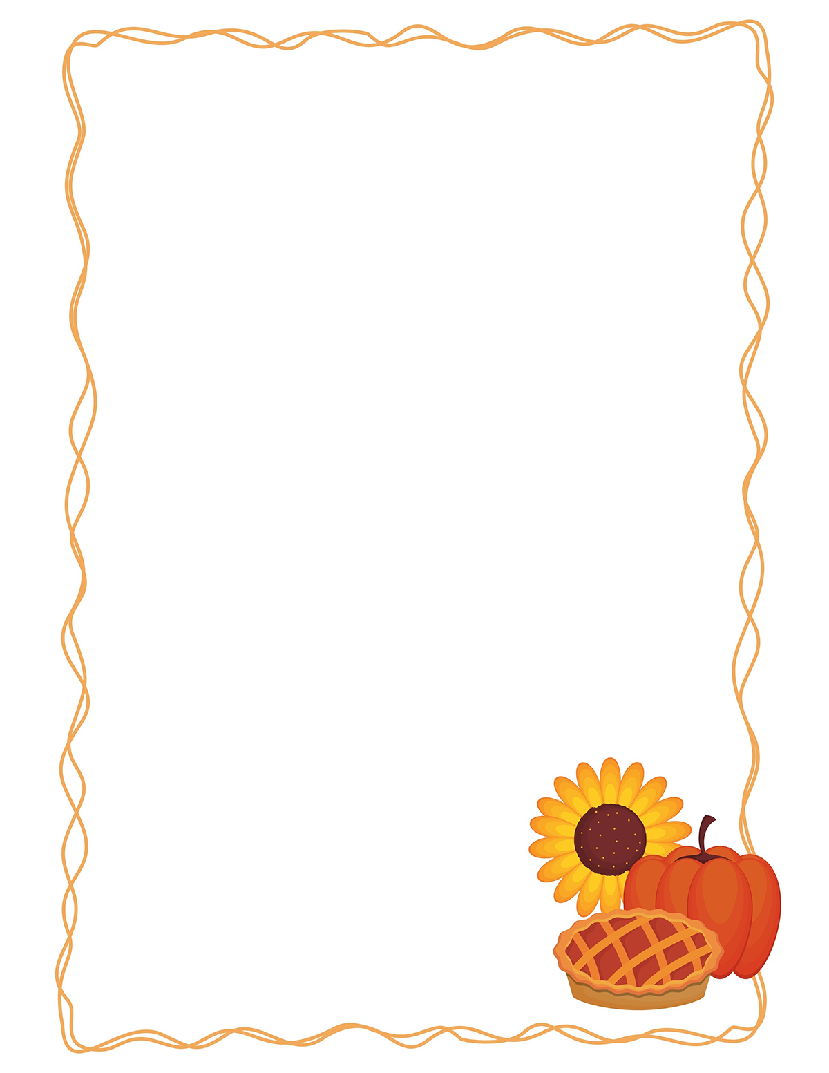 free printable thanksgiving borders - 20 border pages - mom in pajamas
