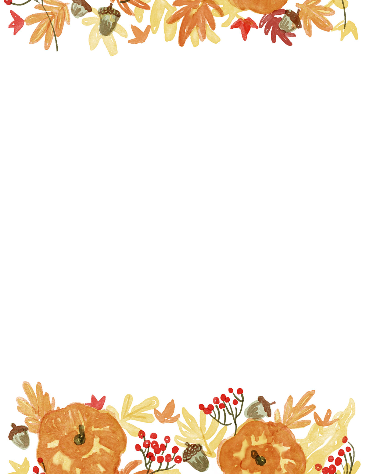 free printable thanksgiving borders - 20 border pages - mom in pajamas