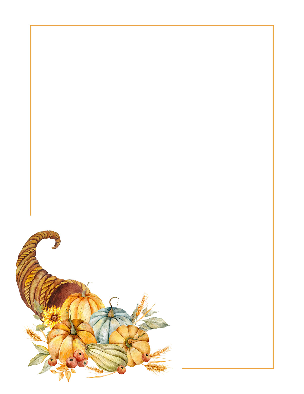 free printable thanksgiving borders - 20 border pages - mom in pajamas