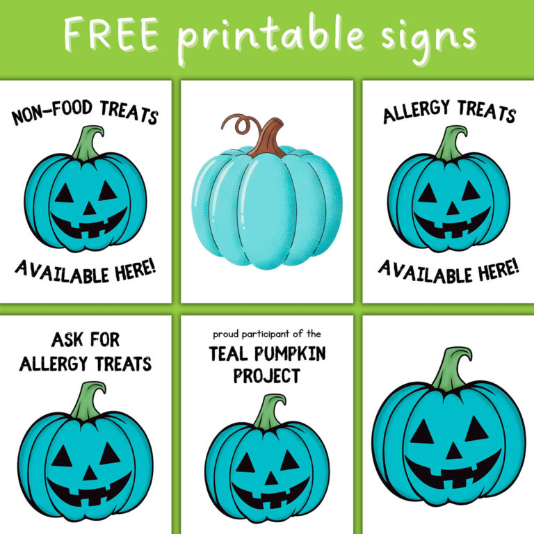 free printable teal pumpkin signs halloween